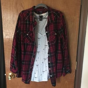 Torrid 2x flannel and tee